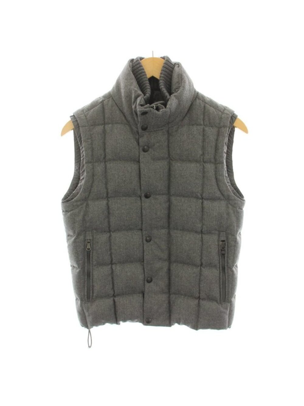 Moncler Tenay Gilet Down Vest Outer Zipper Pocket Gray 0